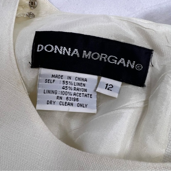 Donna Morgan Embroidered Button and zipper Maxi Linen Dress Size 12 NWT - Picture 3 of 5